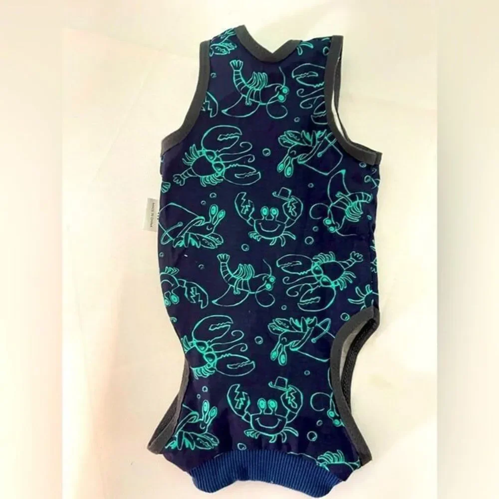 Dog‎ onsie blue and green size medium